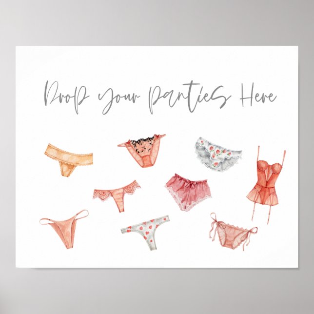 Lingerie drop your panties here modern poster (Front)