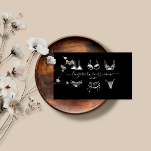 Lingerie fashion black business card