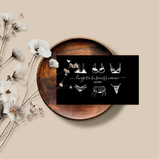 Lingerie fashion black business card