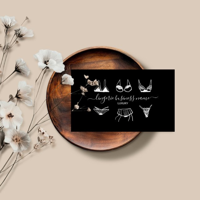Lingerie fashion black business card (Creator Uploaded)