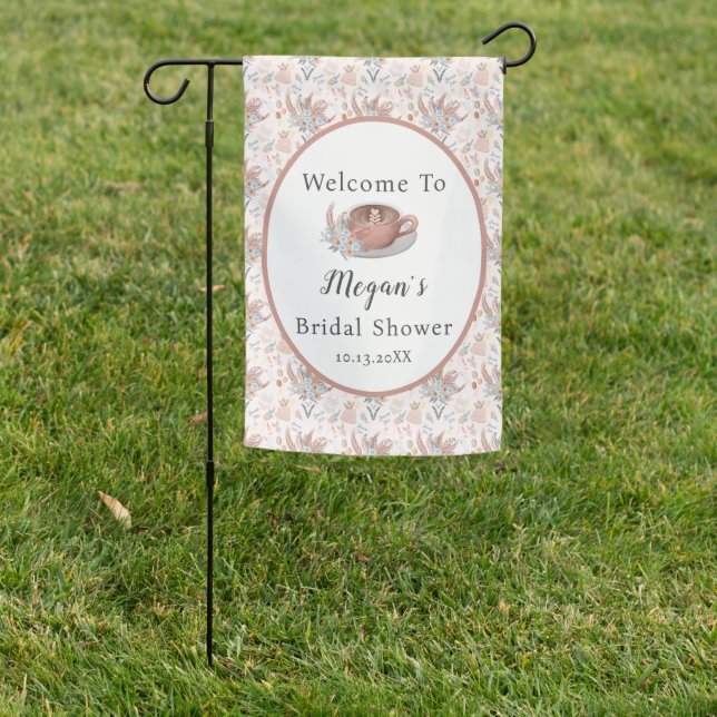 Lingerie & Lattes Bridal Shower Garden Flag (In SItu)