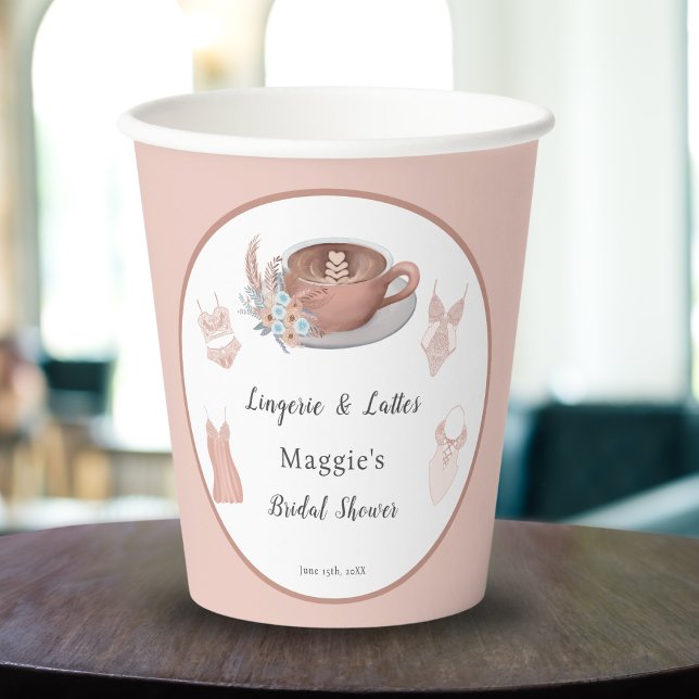 Lingerie & Lattes Bridal Shower Paper Cups (Creator Uploaded)