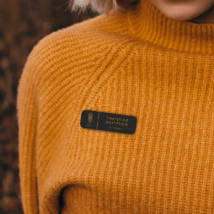 Lingerie Logo, Name And Title Classy Black Name Tag