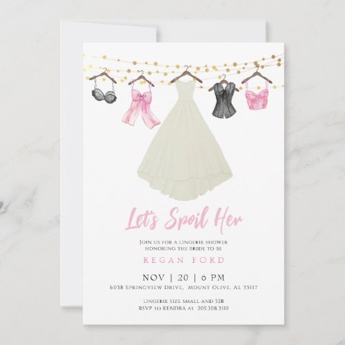  Lingerie Party Invitation with Wedding Dress