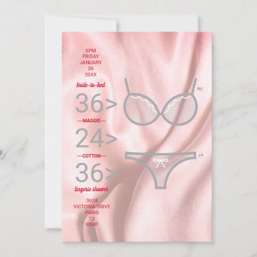 Lingerie Pictograph Shower Invitation