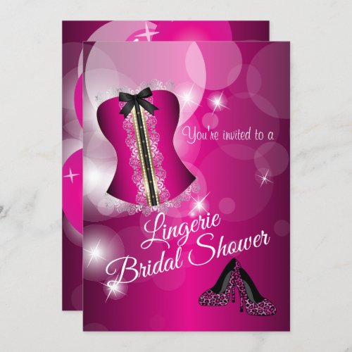 Lingerie Pink Bridal Shower Party Invitation