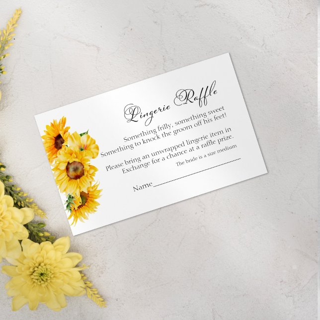 Lingerie Raffle Sunflowe Floral Fall Bridal Shower Enclosure Card (Creator Uploaded)