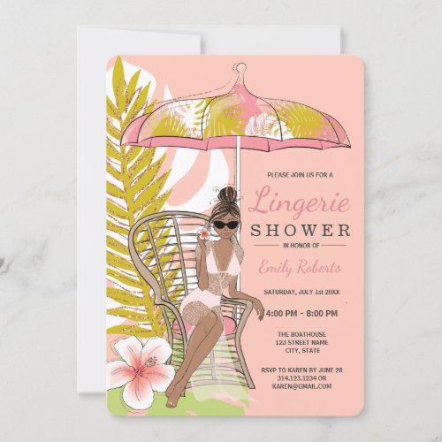 Lingerie Shower African American Bride Invitation