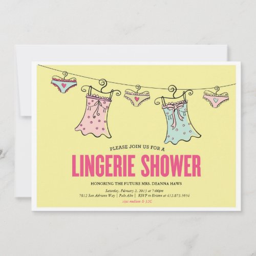 Lingerie Shower Bachelorette Party Wedding Shower Invitation