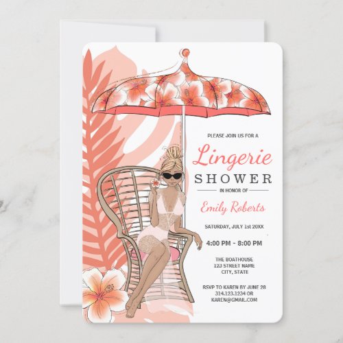 Lingerie Shower Blonde Bride Invitation