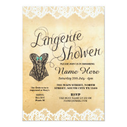 Lingerie Shower Bridal Party Corset Lace Invite