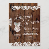 Lingerie Shower Bridal Party Corset Lace Invite (Front/Back)