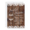 Lingerie Shower Bridal Party Wood Bow Lace Invite