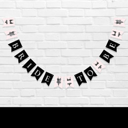 Lingerie Shower Bride To Be Pink Black  Bunting Flags