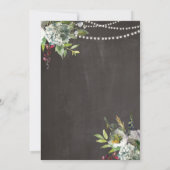 Lingerie Shower Chalk Corset Flowers Invite (Back)