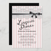 Lingerie Shower Chic Lace Garter Party Invitation (Front/Back)