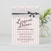 Lingerie Shower Chic Lace Garter Party Invitation (Standing Front)