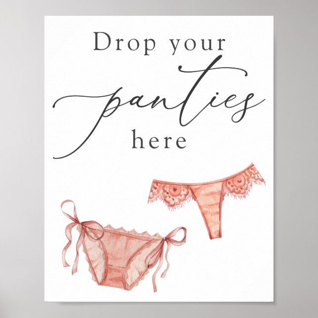 Lingerie Shower Drop Your Panties Here Sign (Front)