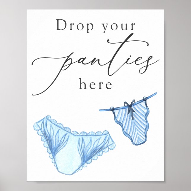Lingerie Shower Drop Your Panties Here Sign (Front)