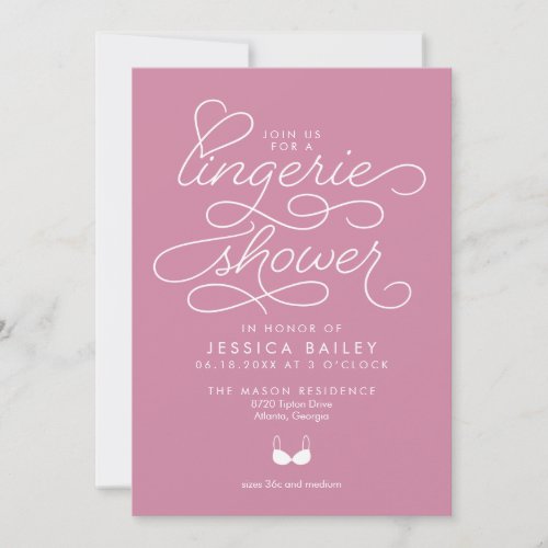 Lingerie Shower Invitation with Elegant Script