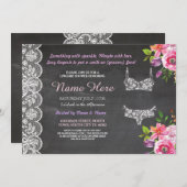 Lingerie Shower Lace Floral Bridal Invitation (Front/Back)