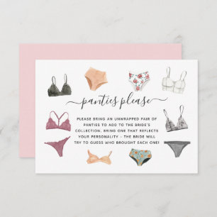 Lingerie Shower Panty Party Enclosure Card
