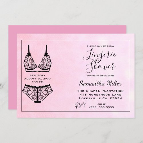 Lingerie Shower Pink Bridal Shower Invitation