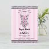 Lingerie shower. Pink elegant bridal party Invitation (Standing Front)