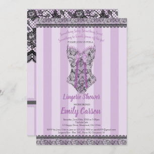Lingerie shower. Purple elegant bridal party Invitation