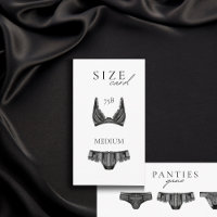 Lingerie Shower Size Card Black Lace