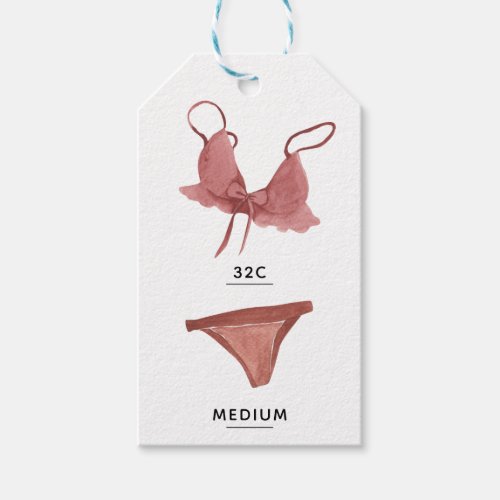 Lingerie Size Gift Tags