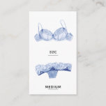 Lingerie Size Insert Card<br><div class="desc">Lingerie insert card featuring feminine blue bra and panties. Customize with the bride's undergarment measurements. Great to enclose with bachelorette party invitations to ask the girls to bring the bride something special for the honeymoon.</div>