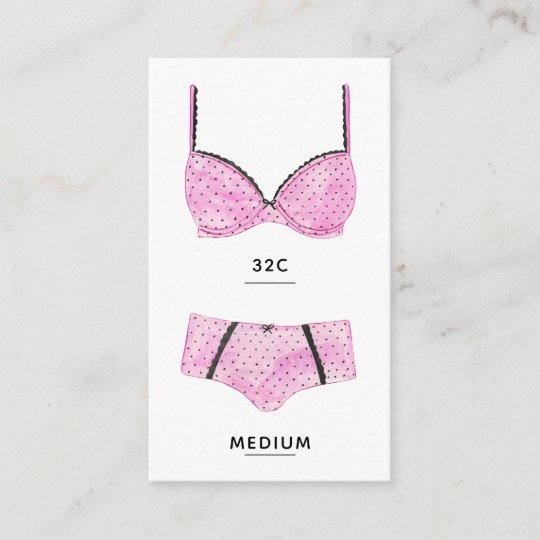 Lingerie Size Insert Card 3575