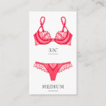 Lingerie Size Insert Card<br><div class="desc">Lingerie insert card featuring feminine bra and panties. Customize with the bride's undergarment measurements. Great to enclose with bachelorette party invitations to ask the girls to bring the bride something special for the honeymoon.</div>