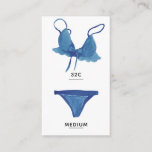 Lingerie Size Insert Card<br><div class="desc">Lingerie insert card featuring feminine blue bra and panties. Customize with the bride's undergarment measurements. Great to enclose with bachelorette party invitations to ask the girls to bring the bride something special for the honeymoon.</div>