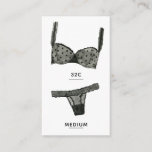 Lingerie Size Insert Card<br><div class="desc">Lingerie insert card featuring feminine black lace bra and panties. Customize with the bride's undergarment measurements. Great to enclose with bachelorette party invitations to ask the girls to bring the bride something special for the honeymoon.</div>