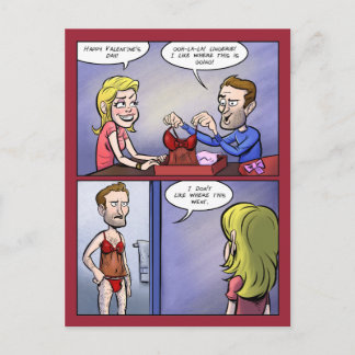 Lingerie Valentine Holiday Postcard