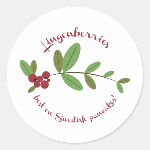 Lingonberries Classic Round Sticker