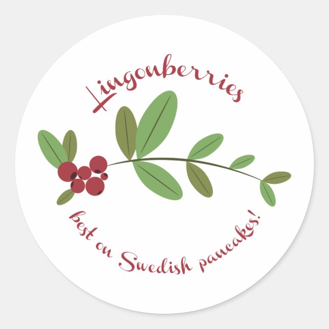 Lingonberries Classic Round Sticker (Front)