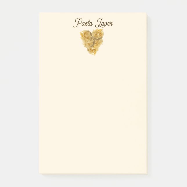 Linguine Heart Pasta Lover Custom Text Post-it Notes (Front)
