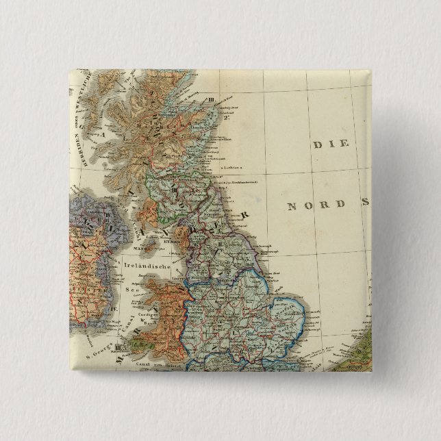 Linguistic map of British Isles Button (Front)