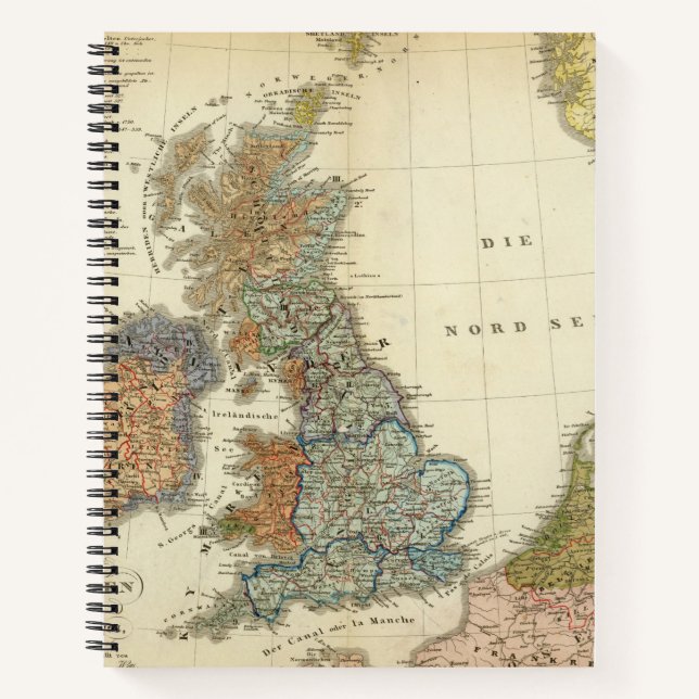 Linguistic map of British Isles Notebook (Front)