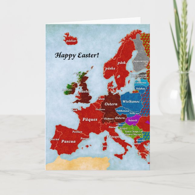Linguistic Map of Europe: Easter Greeting Card (Front)