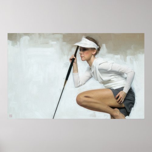 Lining Up A Putt _ Golf Canvas Art Print