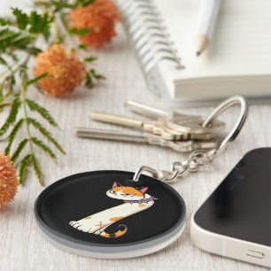 Link & Share Graffiti Calico Cat Number 7 Keychain