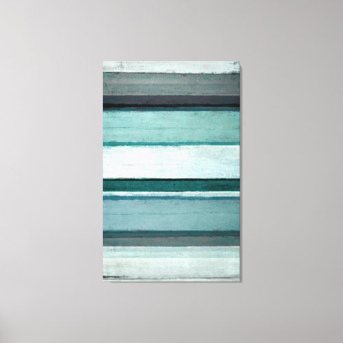Link Teal and Grey Abstract Art Canvas Print