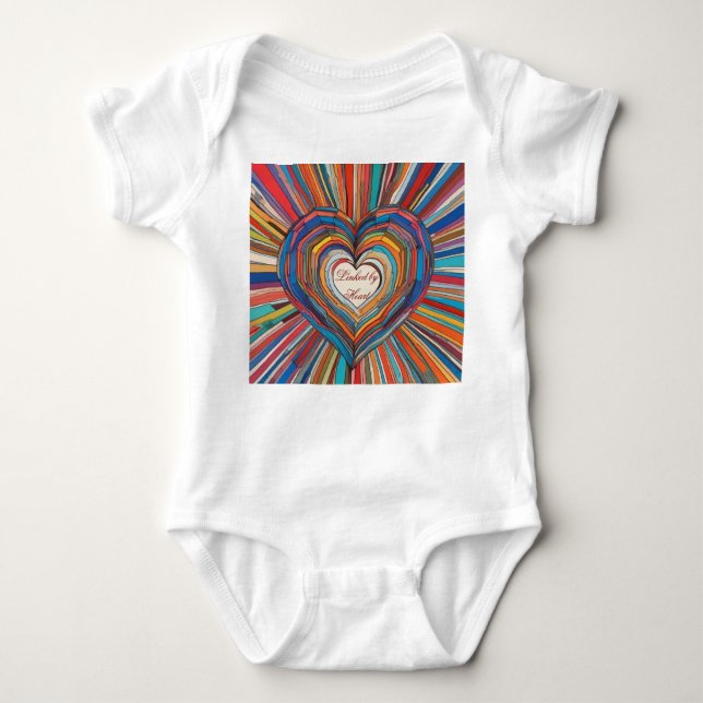 Linked by Heart Baby Bodysuit (Front)