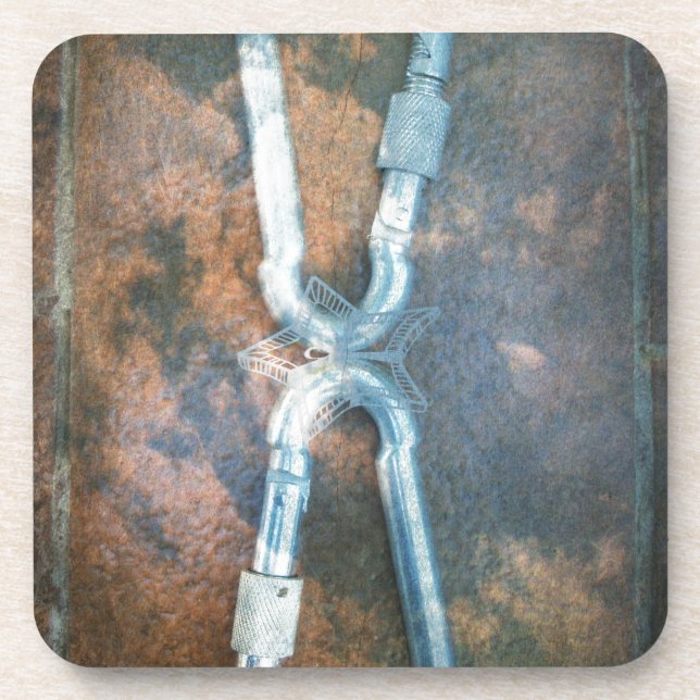 Linked Carabiners Art Print Beverage Coaster (Front)