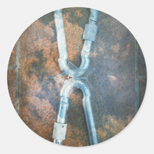 Linked Carabiners Art Print Classic Round Sticker