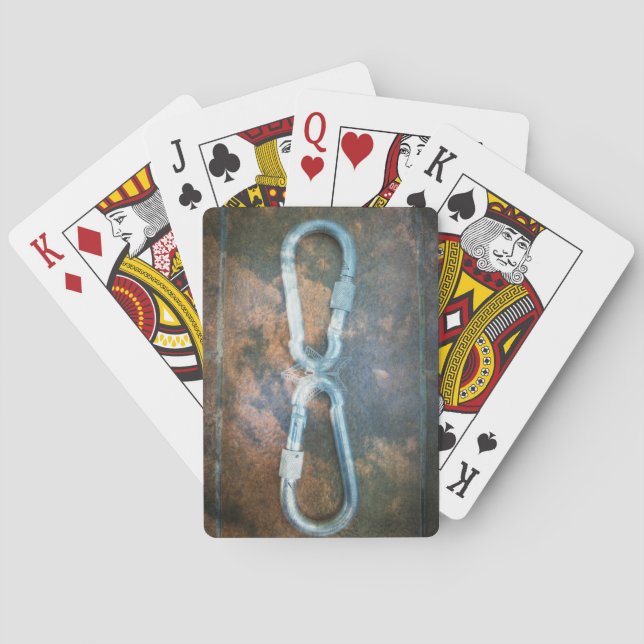 Linked Carabiners Art Print Poker Cards (Back)